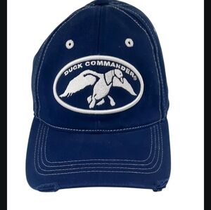 Duck Commander Blue Cotton Adjustable Baseball Cap with Embroidered Logo. EUC